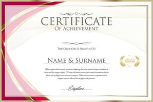 Certificate with golden seal and colorful design border vector