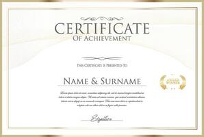 Certificate with golden seal and colorful design border vector