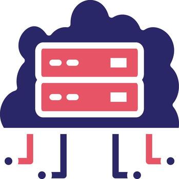 icono de vector de red de nube