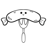 Outline doodle drawing of Sausage png