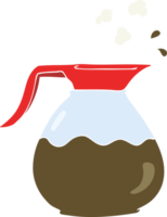 flat color illustration of a cartoon coffee jug png