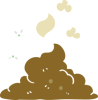 flat color illustration of a cartoon steaming pile of poop png