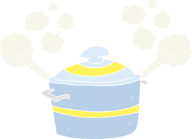 flat color illustration of a cartoon steaming cooking pot png