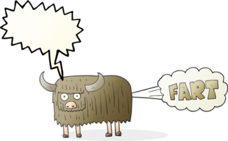 speech bubble cartoon hairy cow farting png