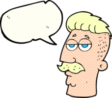 comic book speech bubble cartoon man with hipster hair cut png