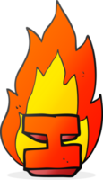 cartoon flaming letter I png