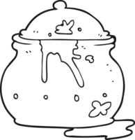 black and white cartoon messy mustard pot png