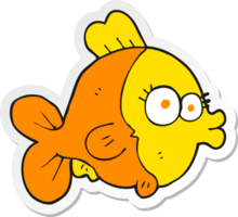 etichetta di un' divertente cartone animato pesce png