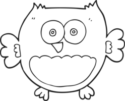 black and white cartoon owl png