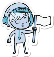 sticker of a cartoon astronaut woman png