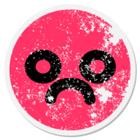 unhappy face circular sticker png