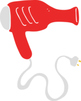 flat color illustration of a cartoon hair dryer png