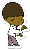 sticker of a cartoon calm boy png