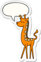 cartoon giraffe and speech bubble sticker png