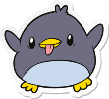 sticker of a cute cartoon penguin png