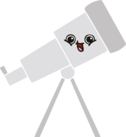 flat color retro cartoon telescope png