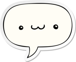 happy cartoon expression and speech bubble sticker png