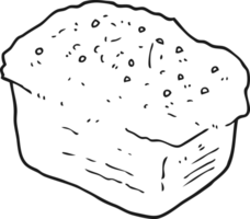 Preto e branco desenho animado pão png