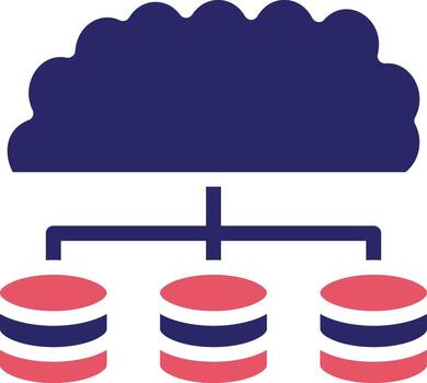 icono de vector de base de datos en la nube