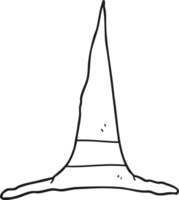 noir et blanc dessin animé sorcière chapeau png