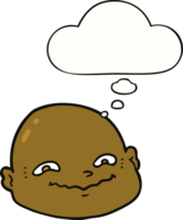 cartoon bald man and thought bubble png