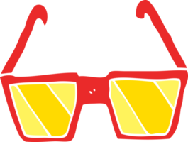 lunettes de dessin animé de style plat couleur png