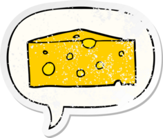 cartone animato formaggio e fumetto adesivo in difficoltà png