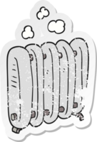 retro bedrövad klistermärke av en tecknad serie radiator png