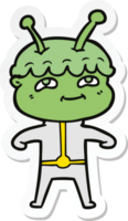 sticker of a friendly cartoon spaceman png