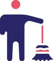 Man Sweeping Floor Vector Icon