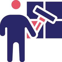 Man Cleaning Window Vector Icon