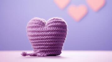 AI generated A Picture of a Crocheted Cute Heart, Ai Generated photo