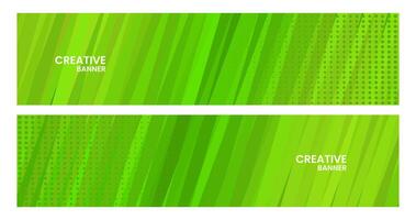 set of banners with abstract elegant green creative background vector