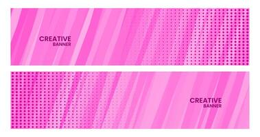 set of banners with abstract elegant pink creative background vector