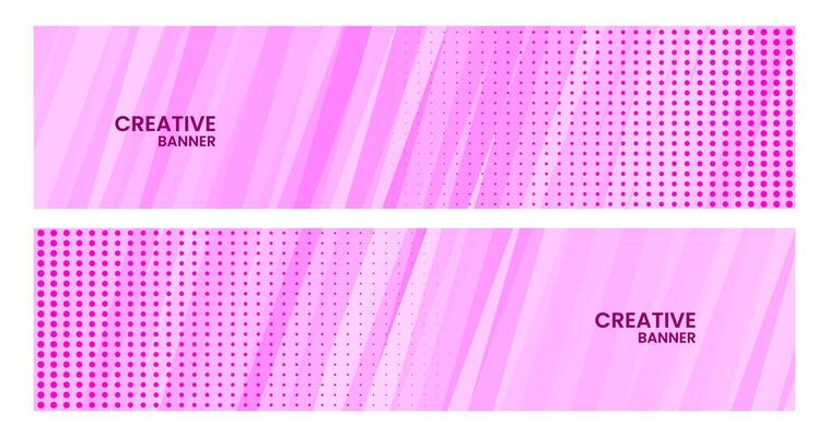 set of banners with abstract elegant pink creative background
