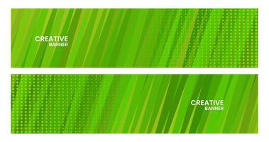 set of banners with abstract elegant green creative background vector