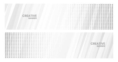 set of banners with abstract elegant white creative background vector