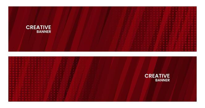 conjunto de pancartas con resumen elegante rojo creativo antecedentes vector