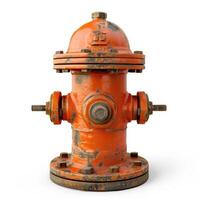 AI generated Orange fire hydrant, urban sentinel for safety. Bold visibility, Ai Generated. photo