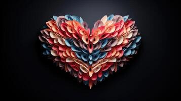 AI generated Fold the paper heart into a heart shape, Ai Generated photo