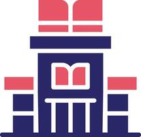 icono de vector de edificio de biblioteca