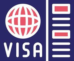 icono de vector de visa