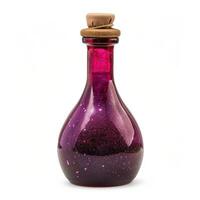 AI generated Mystical magic potion in a bottle isolated on a white background, Ai Generated. photo