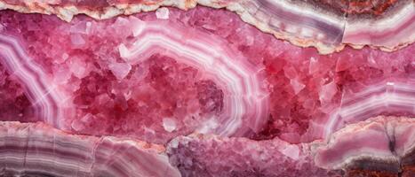 AI generated Captivating closeup showcasing the cross-section of various colorful red and pink abstract healing stones, ideal for exploring their natural patterns, Ai Generated. photo