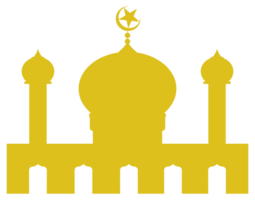 Mosque Silhouette, Flat Style. can use for Art Illustration, Decoration, Wallpaper, Background, Apps, Website, Logo Gram, Pictogram, Greeting Card or for Graphic Design Element. Format PNG