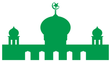 Mosque Silhouette, Flat Style. can use for Art Illustration, Decoration, Wallpaper, Background, Apps, Website, Logo Gram, Pictogram, Greeting Card or for Graphic Design Element. Format PNG