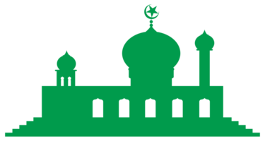 Mosque Silhouette, Flat Style. can use for Art Illustration, Decoration, Wallpaper, Background, Apps, Website, Logo Gram, Pictogram, Greeting Card or for Graphic Design Element. Format PNG