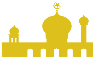 Mosque Silhouette, Flat Style. can use for Art Illustration, Decoration, Wallpaper, Background, Apps, Website, Logo Gram, Pictogram, Greeting Card or for Graphic Design Element. Format PNG