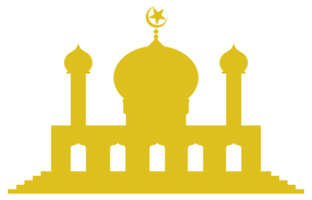 Mosque Silhouette, Flat Style. can use for Art Illustration, Decoration, Wallpaper, Background, Apps, Website, Logo Gram, Pictogram, Greeting Card or for Graphic Design Element. Format PNG