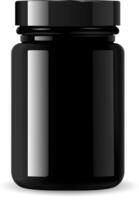 farmacia botella para médico productos, pastillas, drogas, ungüento y crema. negro vaso cosmético o Deportes botella Bosquejo para bcaa y otro suplementos alto calidad eps10 vector ilustración.